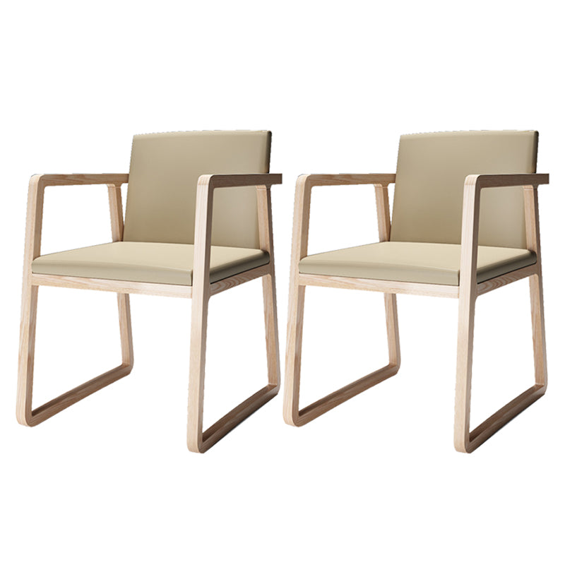 Arm Dining Chairs Modern Ash Wood Side Chairs for Dining Room