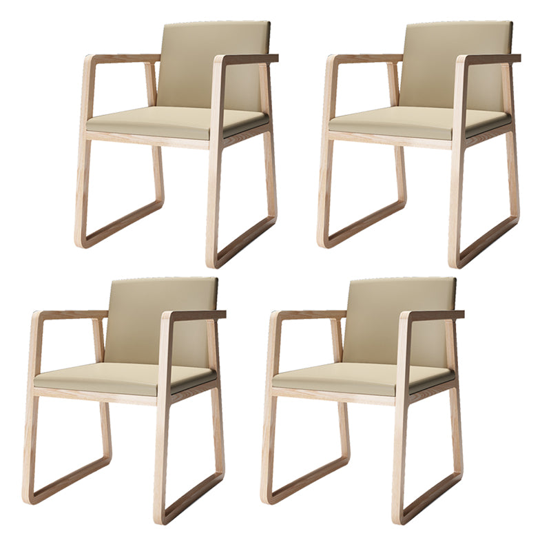 Arm Dining Chairs Modern Ash Wood Side Chairs for Dining Room