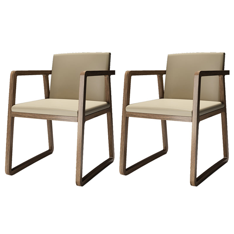 Arm Dining Chairs Modern Ash Wood Side Chairs for Dining Room