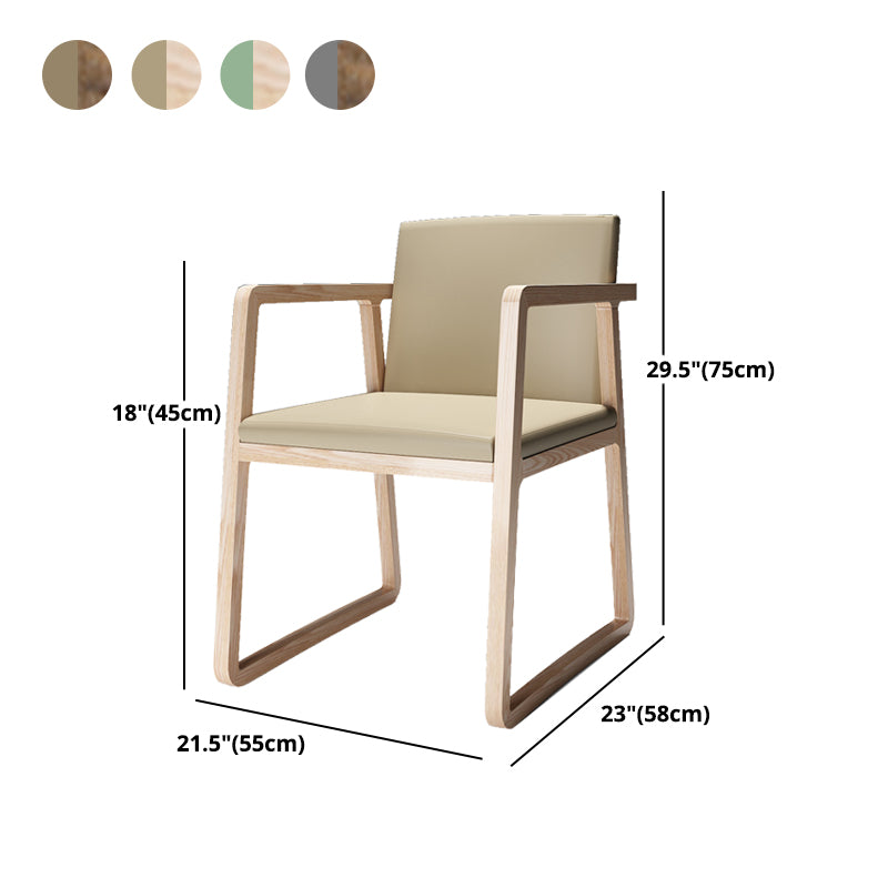 Arm Dining Chairs Modern Ash Wood Side Chairs for Dining Room