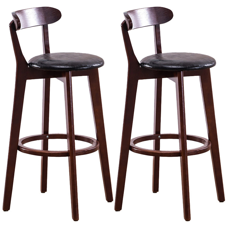 Scandinavian Dessert Shop Beech Stool Matte Finish Upholstered Bar Stools