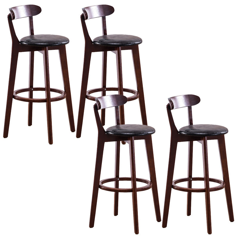 Scandinavian Dessert Shop Beech Stool Matte Finish Upholstered Bar Stools