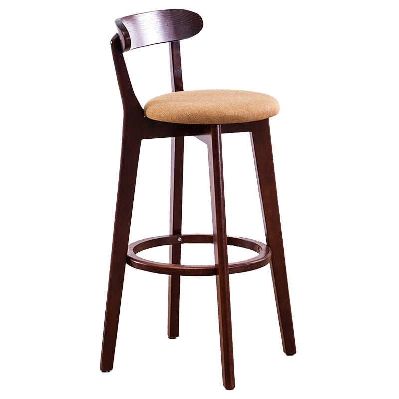 Scandinavian Dessert Shop Beech Stool Matte Finish Upholstered Bar Stools