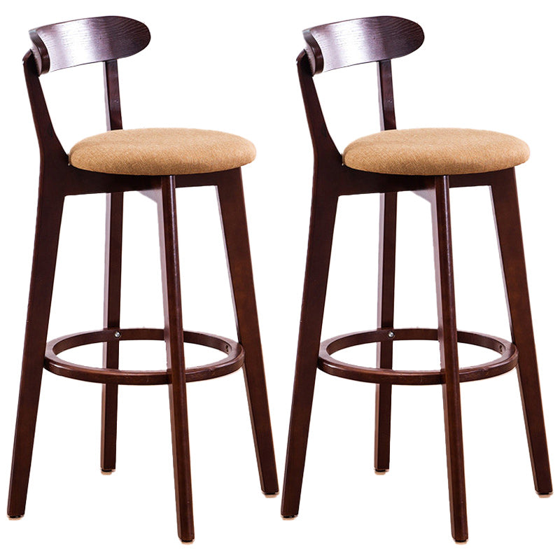 Scandinavian Dessert Shop Beech Stool Matte Finish Upholstered Bar Stools