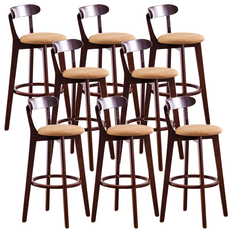 Scandinavian Dessert Shop Beech Stool Matte Finish Upholstered Bar Stools