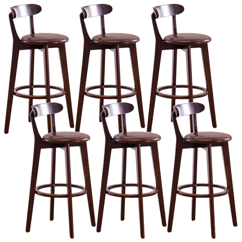 Scandinavian Dessert Shop Beech Stool Matte Finish Upholstered Bar Stools