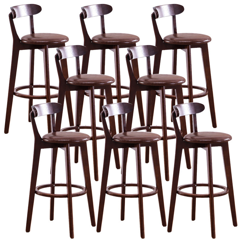 Scandinavian Dessert Shop Beech Stool Matte Finish Upholstered Bar Stools