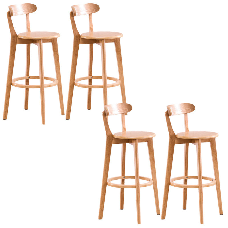 Scandinavian Dessert Shop Beech Stool Matte Finish Upholstered Bar Stools