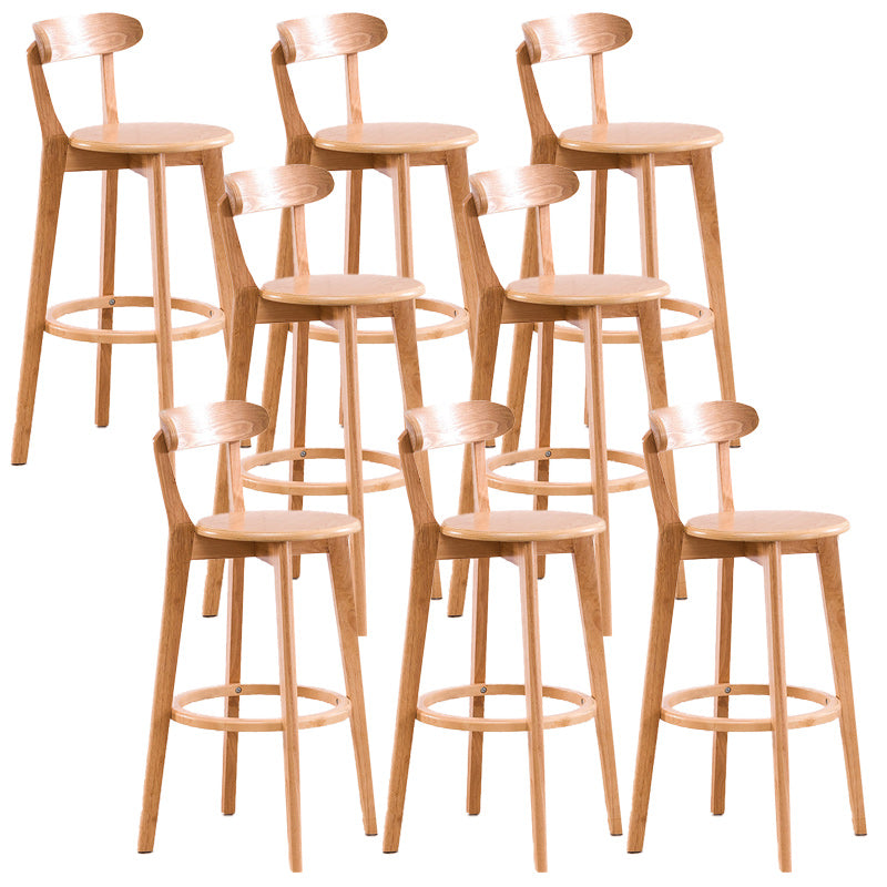 Scandinavian Dessert Shop Beech Stool Matte Finish Upholstered Bar Stools