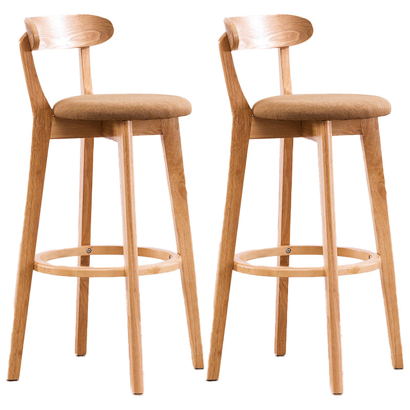 Scandinavian Dessert Shop Beech Stool Matte Finish Upholstered Bar Stools