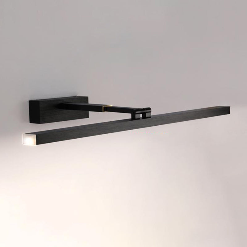 Modern Aluminum Vanity Light Straight Black LED Adjustable Mirror Light for Bathroom