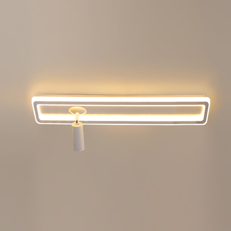 Modern Rectangle Ceiling Light Metal Multi Light Track Flush Mount Light for Living Room