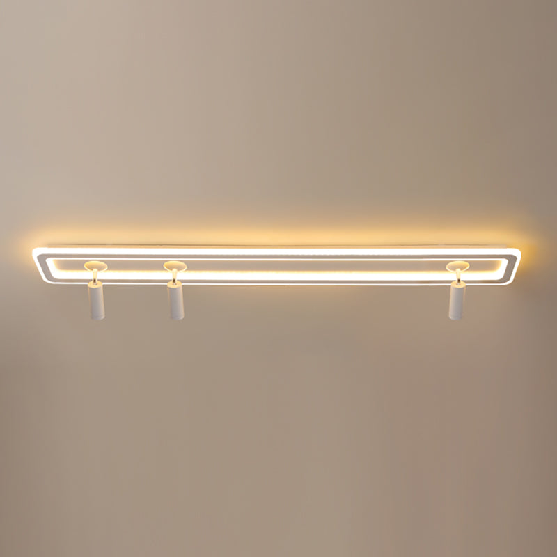 Modern Rectangle Ceiling Light Metal Multi Light Track Flush Mount Light for Living Room