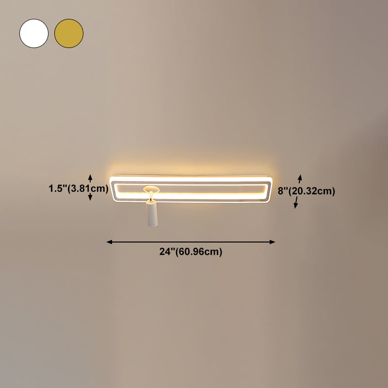 Modern Rectangle Ceiling Light Metal Multi Light Track Flush Mount Light for Living Room