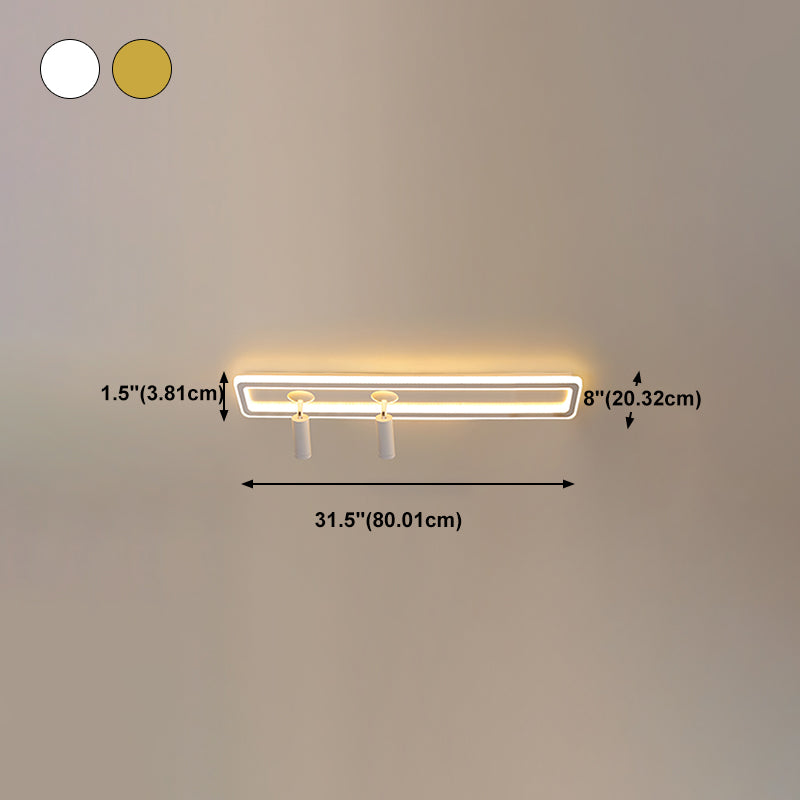 Modern Rectangle Ceiling Light Metal Multi Light Track Flush Mount Light for Living Room