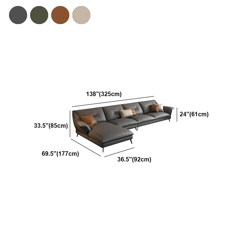 Orange/grey/green/off-white Sectional Sponge/latex Padded Armchair with Pillowback