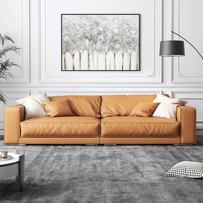 Glam Style Sectional Latex Upholstery Filled Faux Leather White/grey/black/orange Sofa