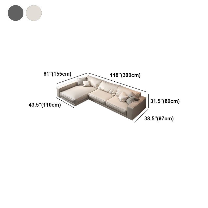 Glam Style Sectional Latex Upholstery Filled Faux Leather White/grey/black/orange Sofa