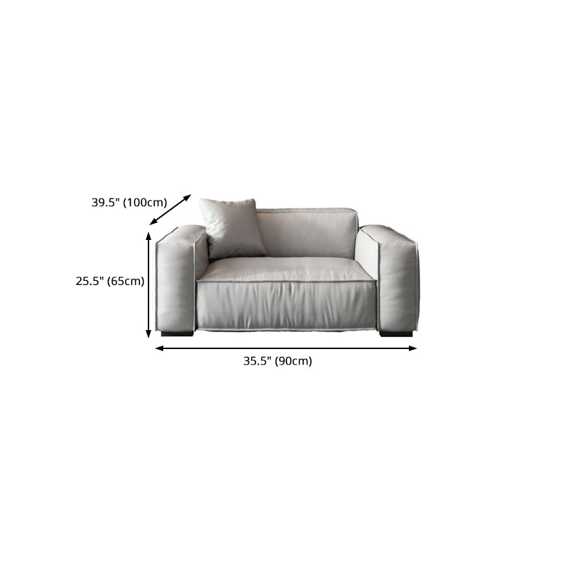 Contemporary Faux Leather Square Arm Sofa Standard Sofa for Living Room