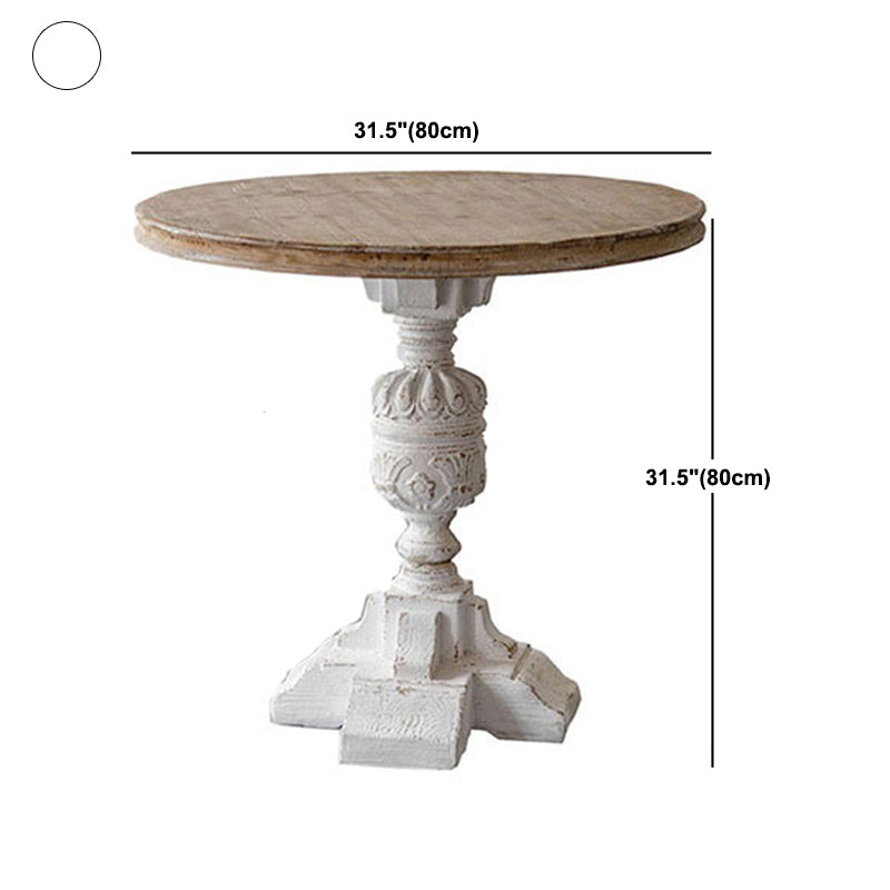 French Country Style Cocktail Table Solid Wood with White/black Metal Base Coffee Table