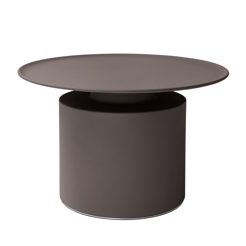 Metal Pedestal End Table Round Solid Color Side End Table for Living Room