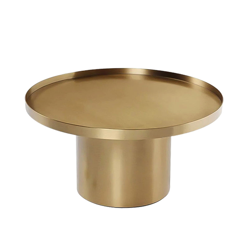 Metal Pedestal End Table Round Solid Color Side End Table for Living Room