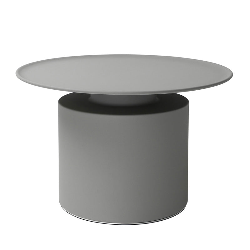 Metal Pedestal End Table Round Solid Color Side End Table for Living Room