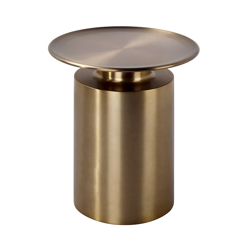 Metal Pedestal End Table Round Solid Color Side End Table for Living Room