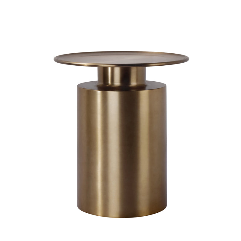 Metal Pedestal End Table Round Solid Color Side End Table for Living Room