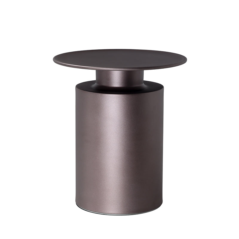 Metal Pedestal End Table Round Solid Color Side End Table for Living Room