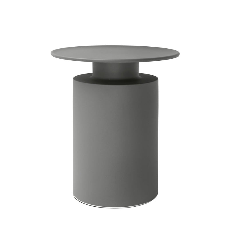 Metal Pedestal End Table Round Solid Color Side End Table for Living Room