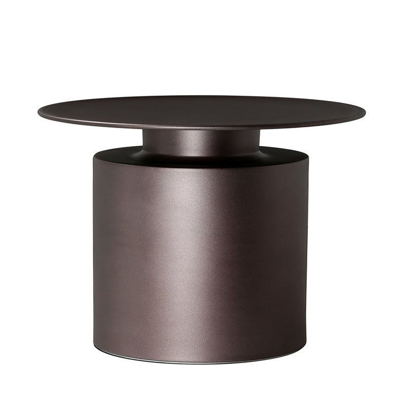 Metal Pedestal End Table Round Solid Color Side End Table for Living Room