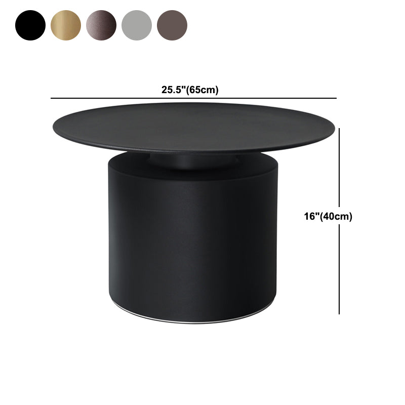 Metal Pedestal End Table Round Solid Color Side End Table for Living Room