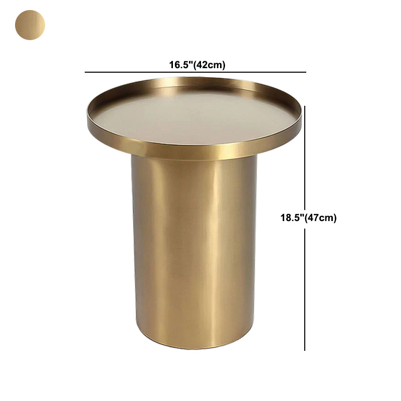 Metal Pedestal End Table Round Solid Color Side End Table for Living Room