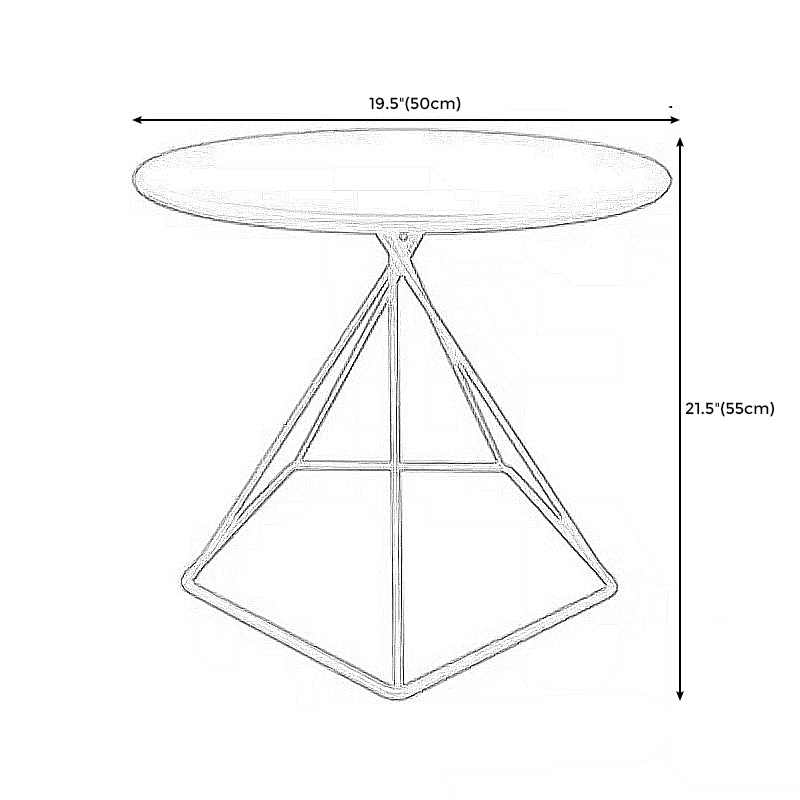 Metal Frame End Table Solid Color Round Side End Table for Living Room