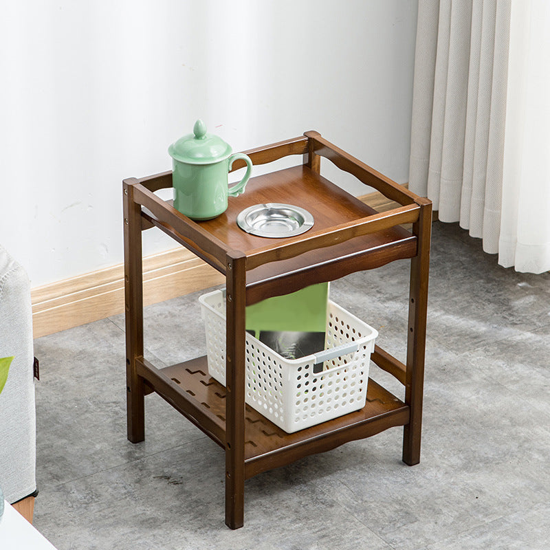 Wood End Table Round/Rectangular Side End Table with Storage