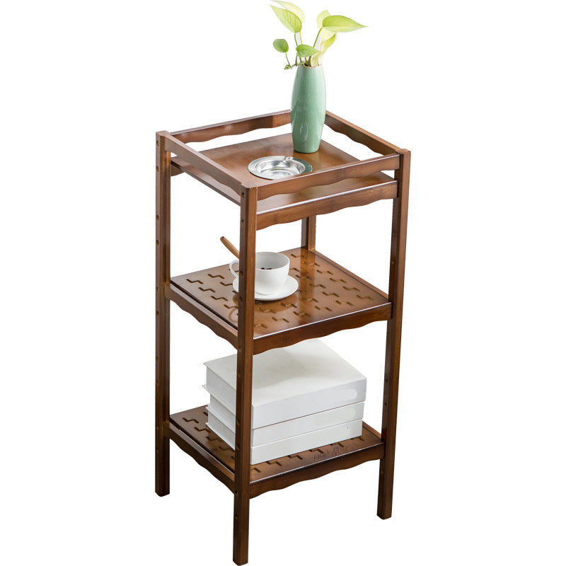 Wood End Table Round/Rectangular Side End Table with Storage