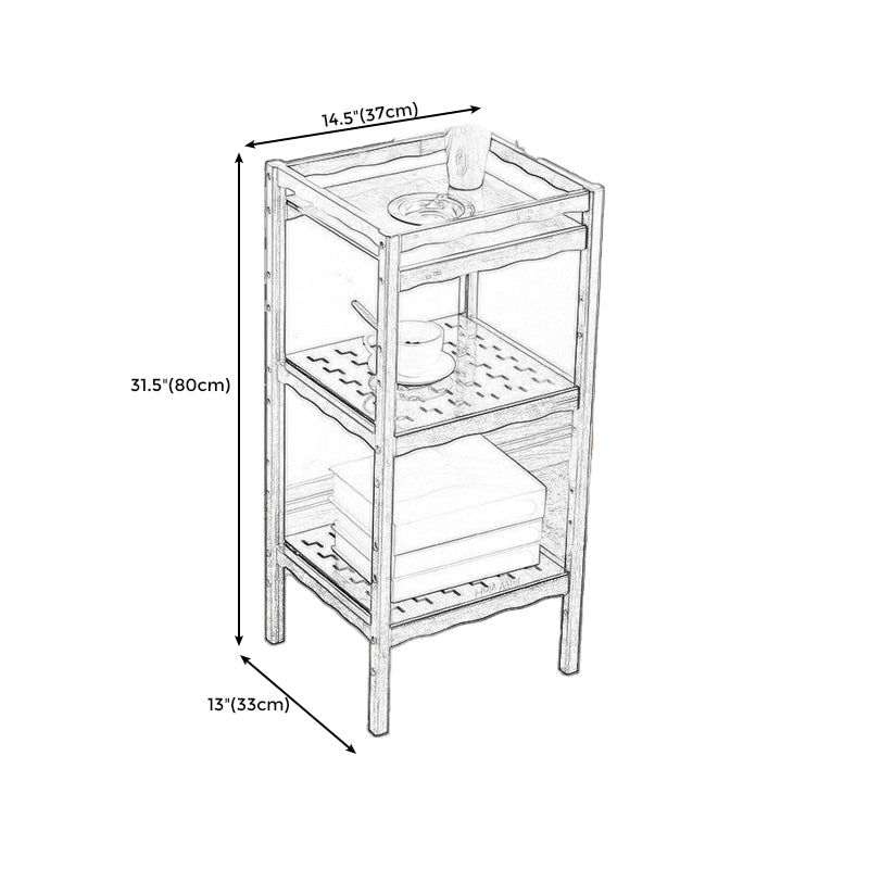 Wood End Table Round/Rectangular Side End Table with Storage