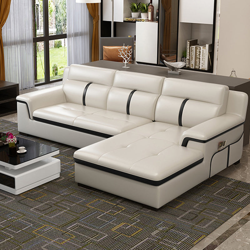 Gorgeous Style Seating White Black Sofa with Pillow Back Sofa