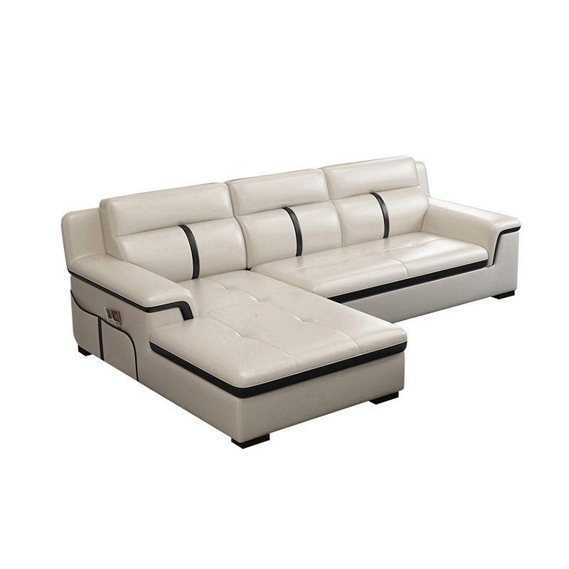 Gorgeous Style Seating White Black Sofa with Pillow Back Sofa