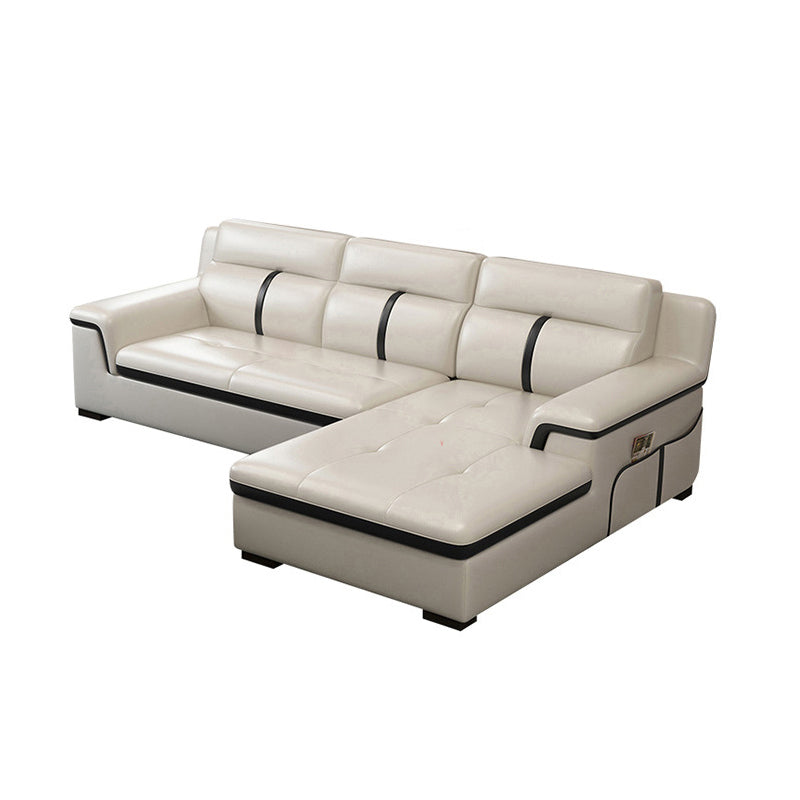 Gorgeous Style Seating White Black Sofa with Pillow Back Sofa