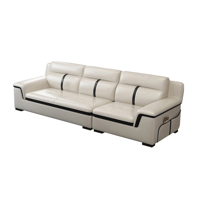 Gorgeous Style Seating White Black Sofa with Pillow Back Sofa