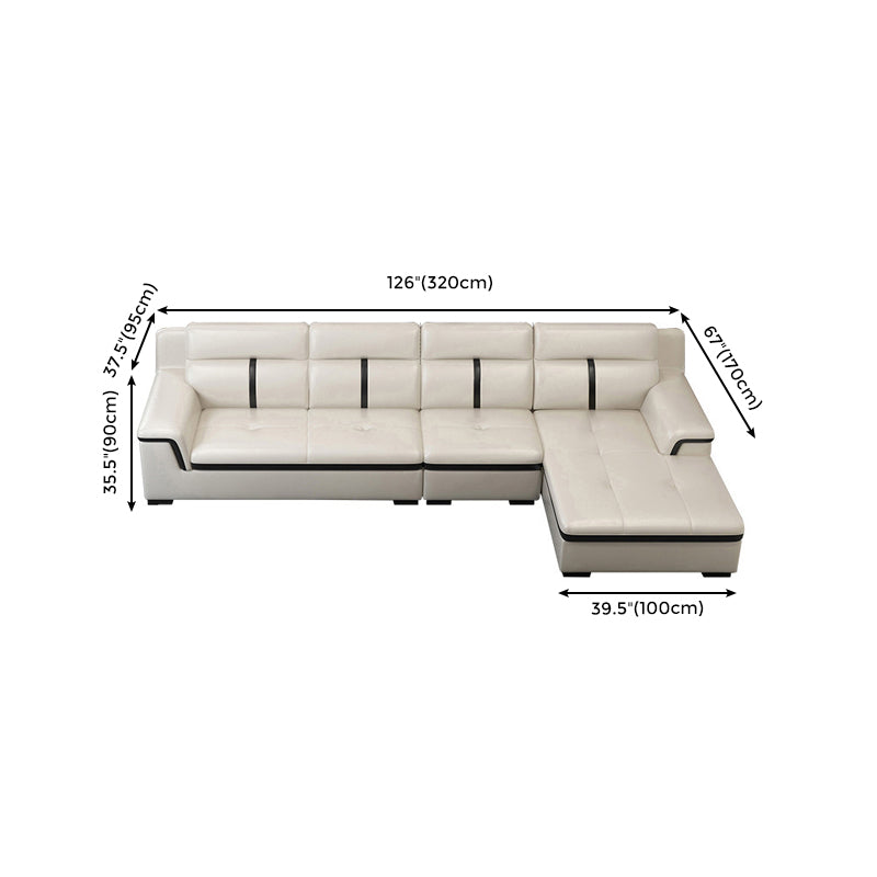 Gorgeous Style Seating White Black Sofa with Pillow Back Sofa