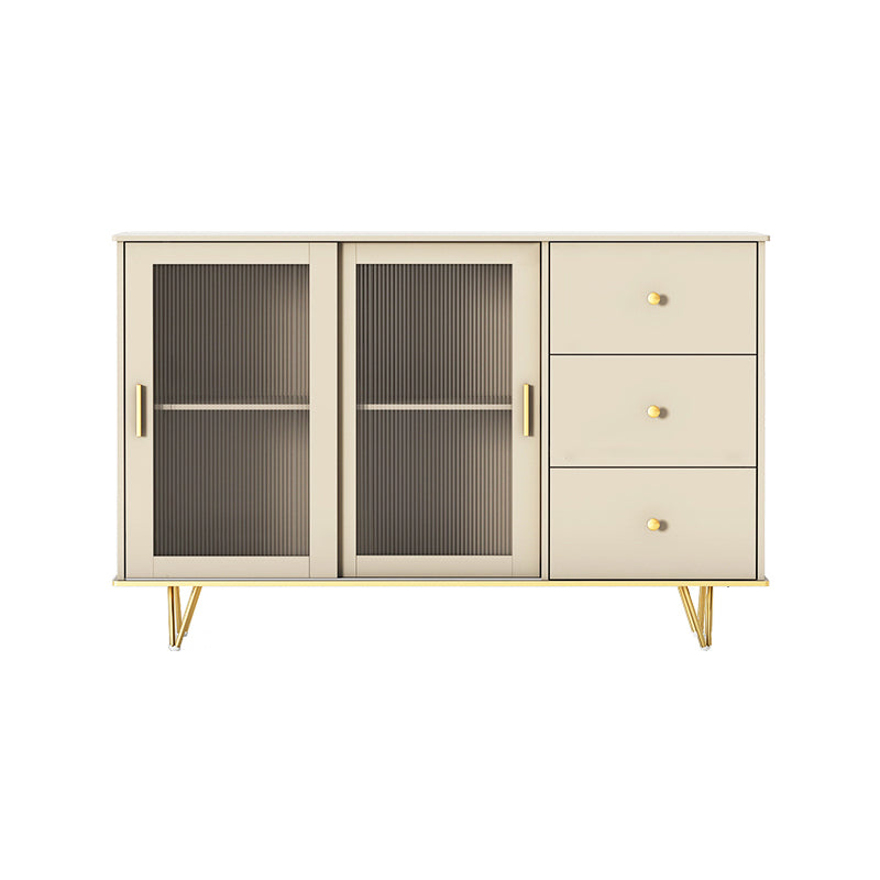 Glass and Sliding Doors Sideboard Modern MDF Kitchen 2-door Breakfront Sideboard