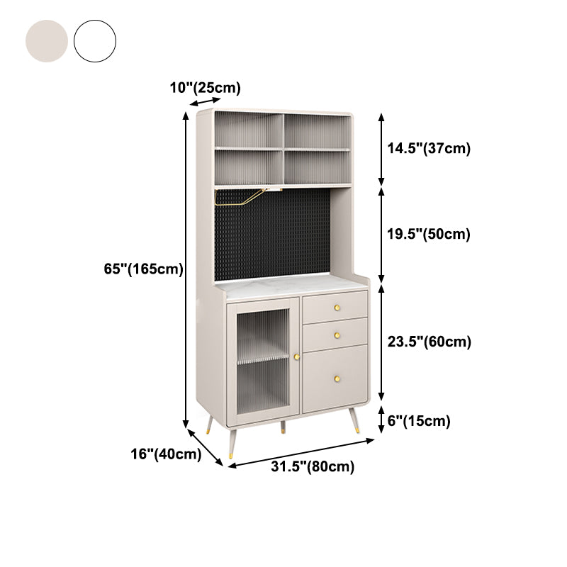 Living Room Dining Buffet Modern Stone and Engineered Wood Buffet Sideboard