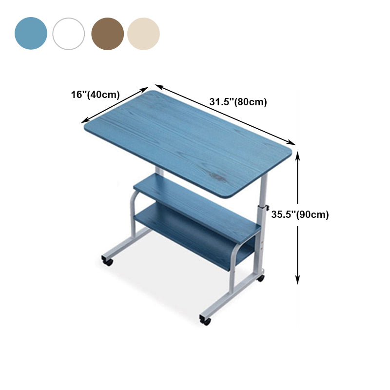 Curved Adjustable Writing Desk Modern Manufactured Wood with Caster Wheels