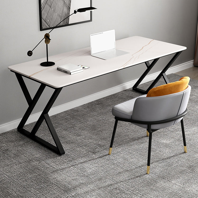 Home Office Sled Writing Desk Modern Style Stone Writing Desk