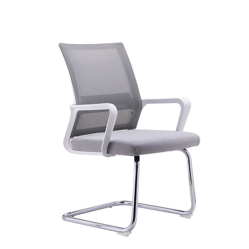 Modern Style Gray Chair Mid Back Fixed Arm Office Chair for Home
