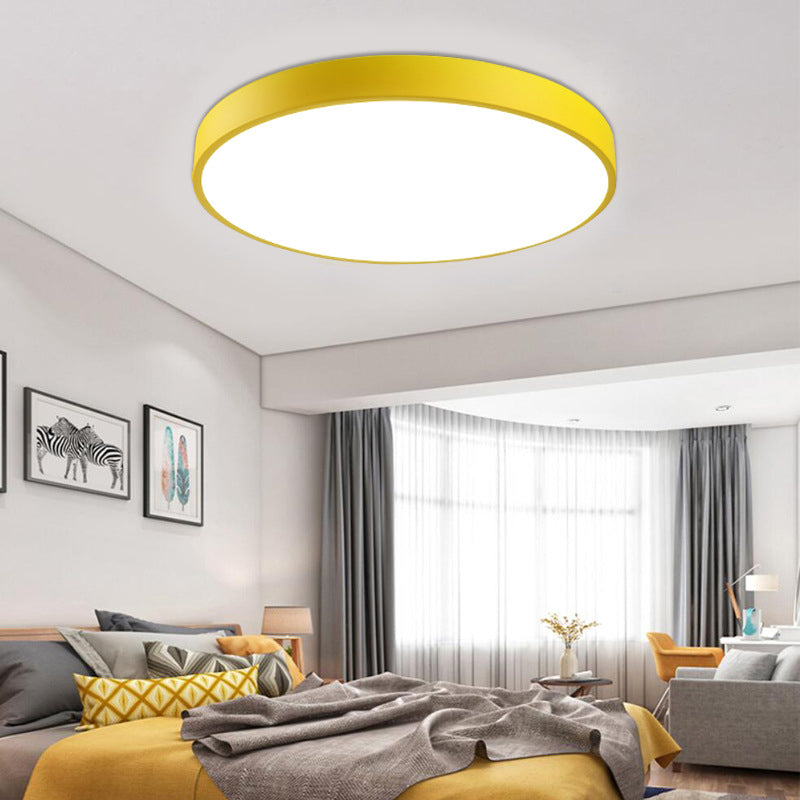 Modern Style Circle Shape Ceiling Lamp Metal 1 Light Ceiling Lighting for Living Room