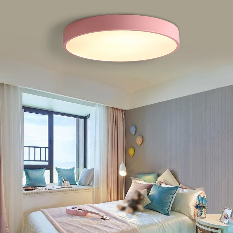 Modern Style Circle Shape Ceiling Lamp Metal 1 Light Ceiling Lighting for Living Room